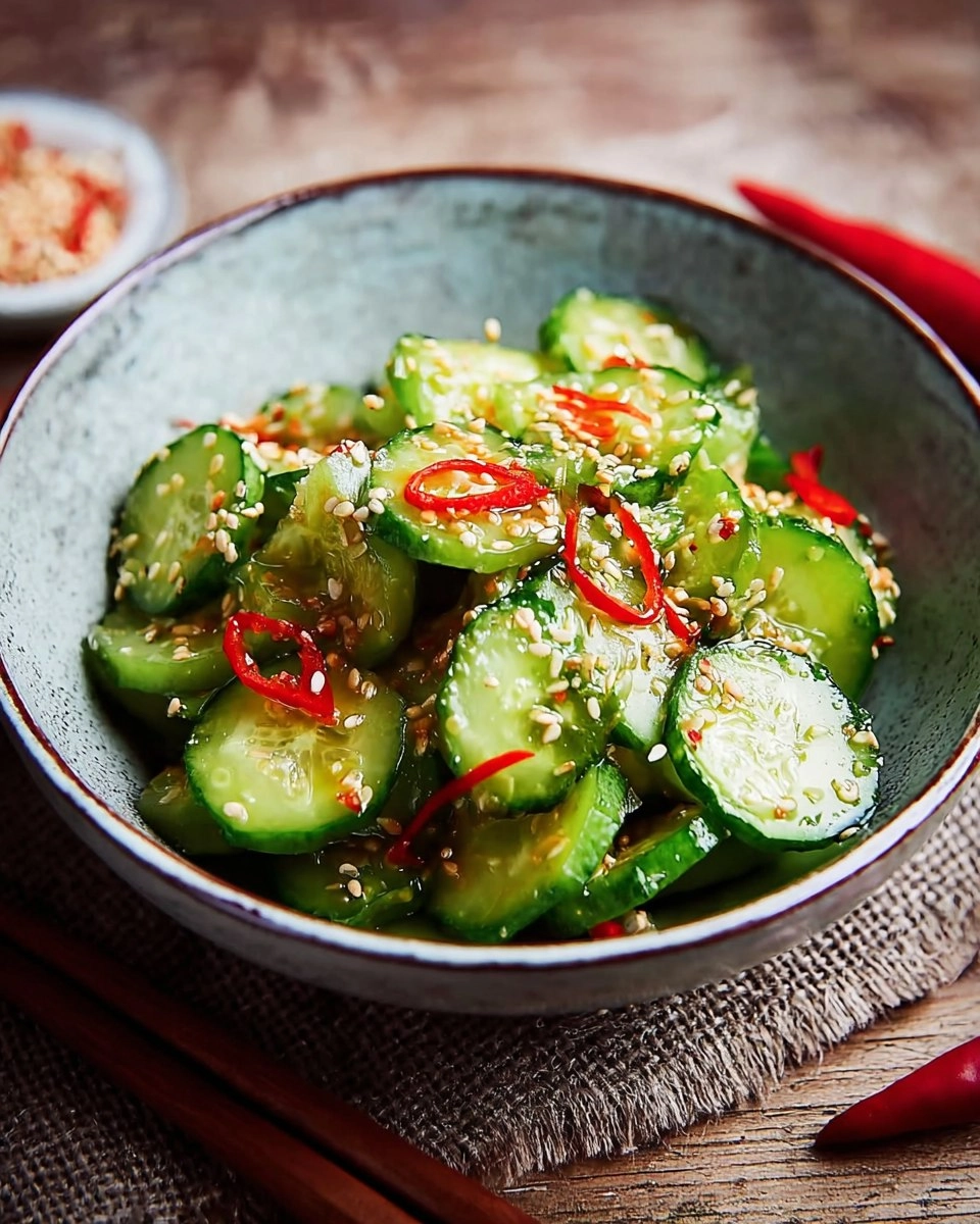 Asiatischer Gurkensalat mit Sesam