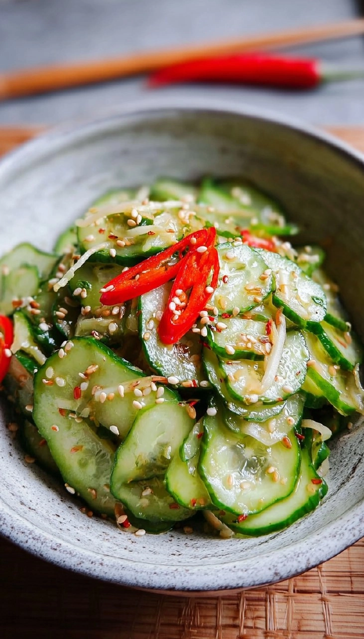 Asiatischer Gurkensalat mit Sesam