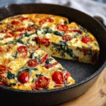 Frittata-mit-Tomaten-Paprika-und-Spinat-Rezept