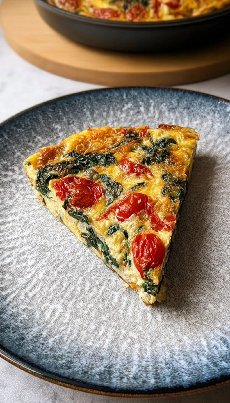 Frittata mit Tomaten, Paprika und Spinat