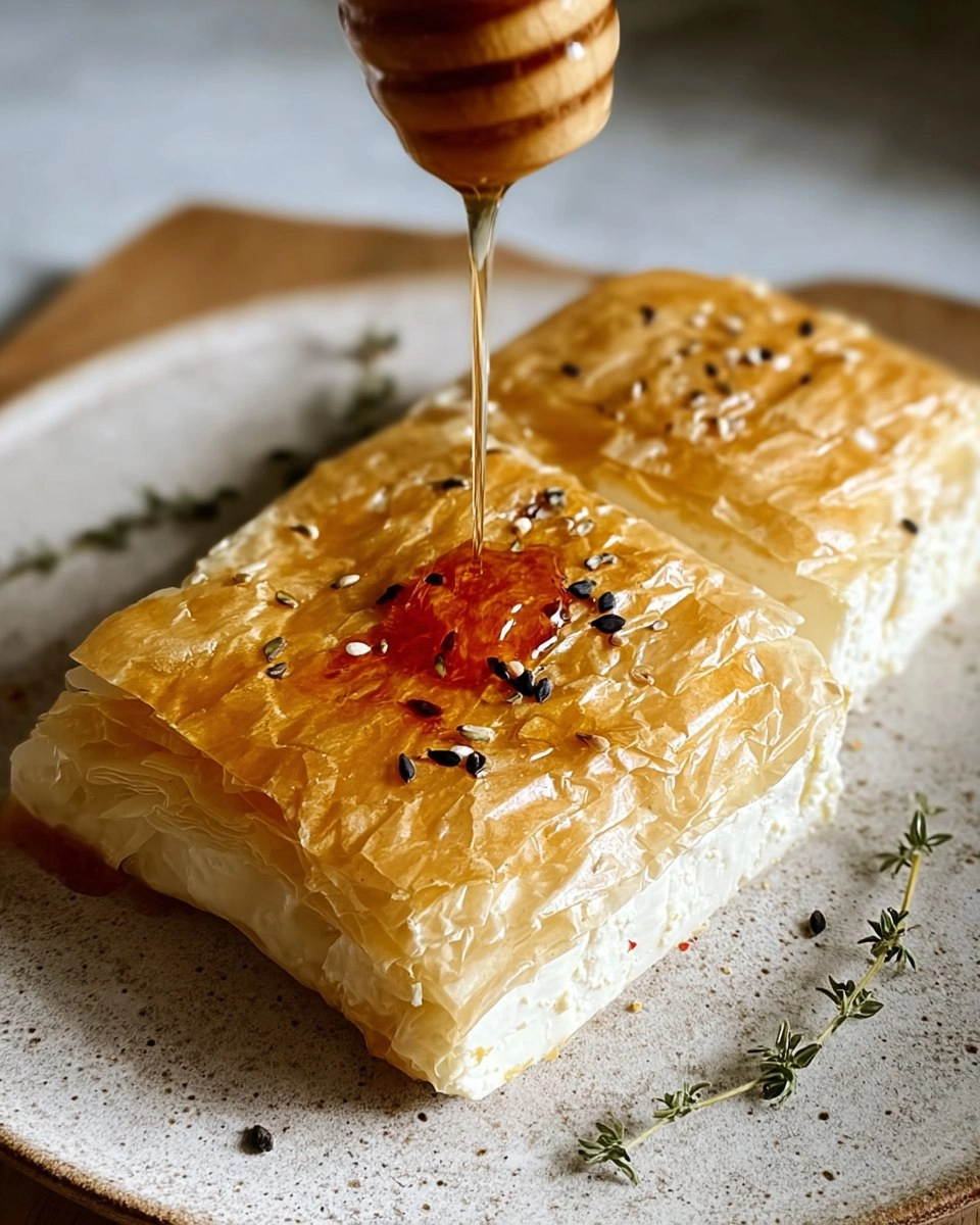 Gebackener Feta im Filoteig
