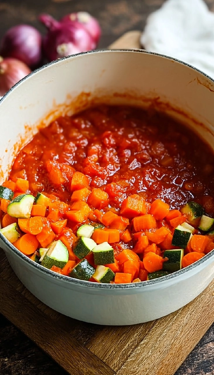 Tomatensauce mit verstecktem Gemüse