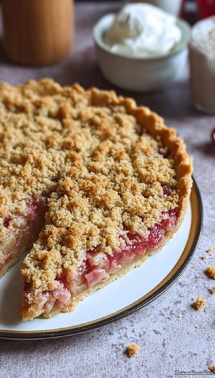 Einfacher Rhabarber Streusel Pie