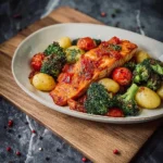 Lachs-aus-dem-Airfryer-mit-Gnocchi-Brokkoli-und-Tomaten-Rezept