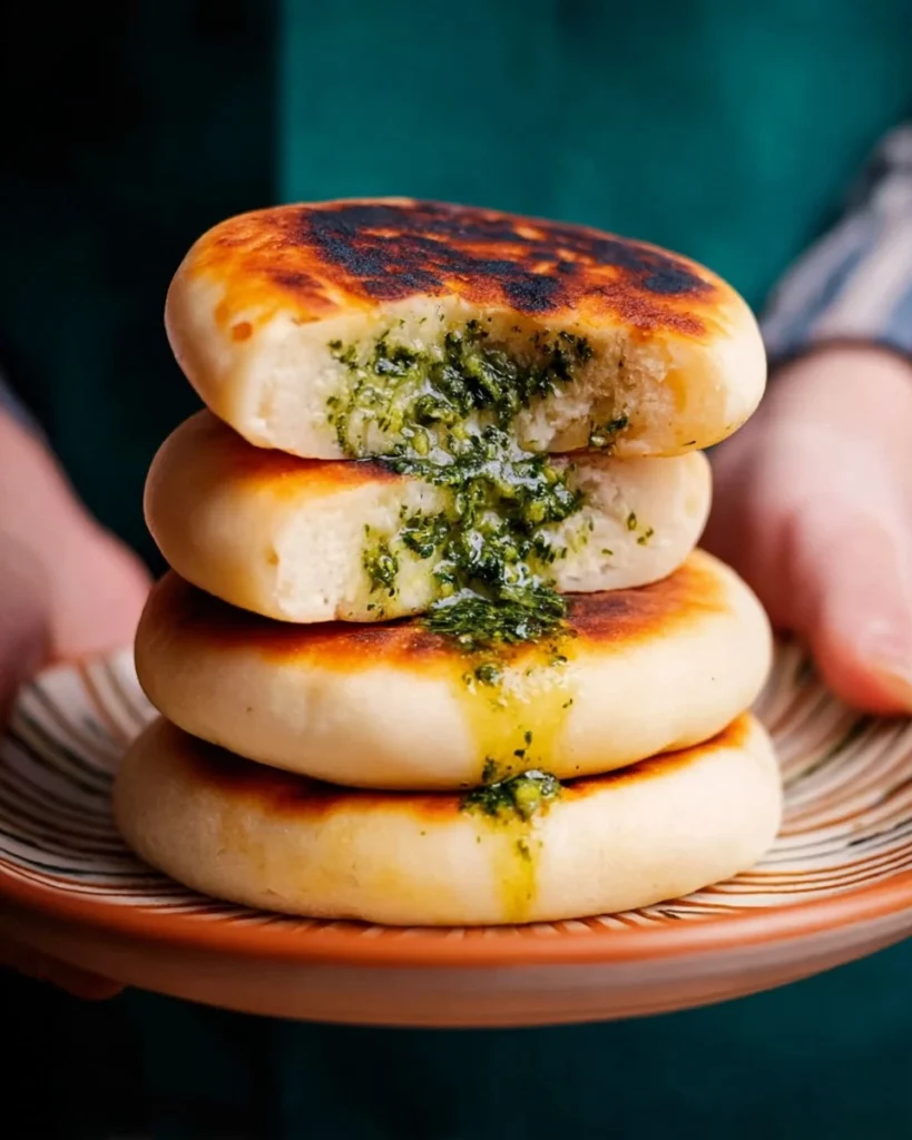 Pfannenbrote-mit-Barlauch-Tofu-Fullung-Rezept