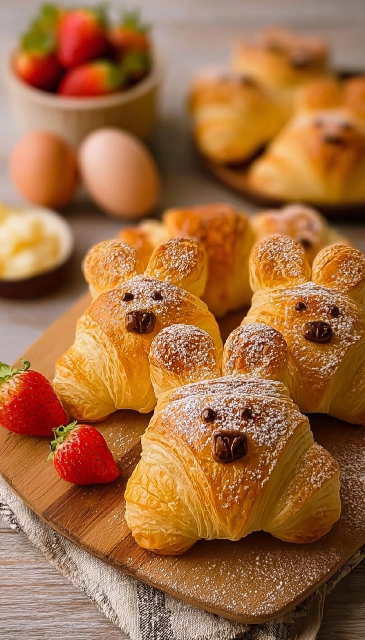 Süße Croissant-Osterhasen